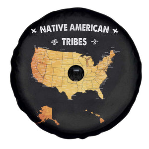 Native American Tribes Spare Tire Cover Vintage Native American Map US History TS11 Print Your Wear