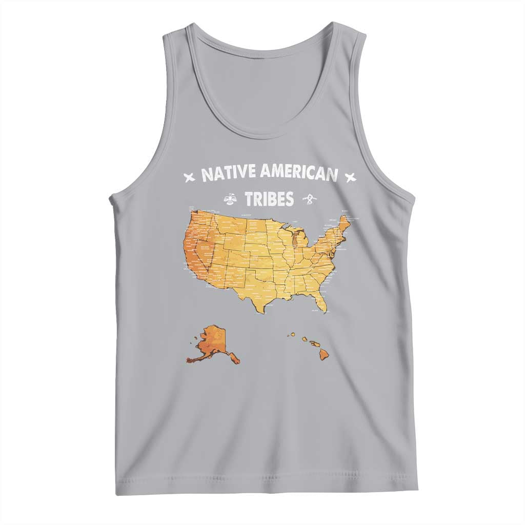 Native American Tribes Tank Top Vintage Native American Map US History TS11 Athletic Heather Print Your Wear