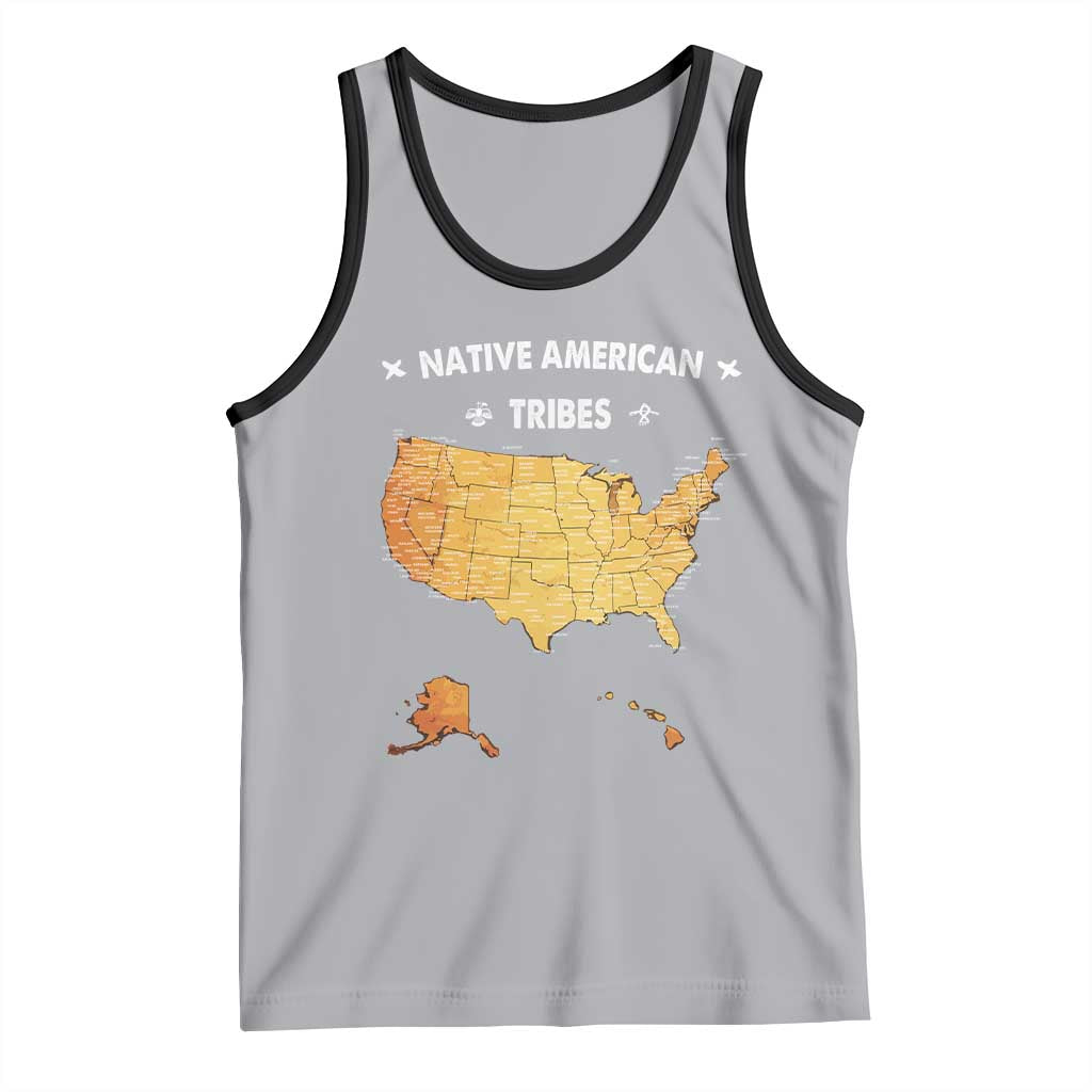 Native American Tribes Tank Top Vintage Native American Map US History TS11 Athletic Heather Black Print Your Wear