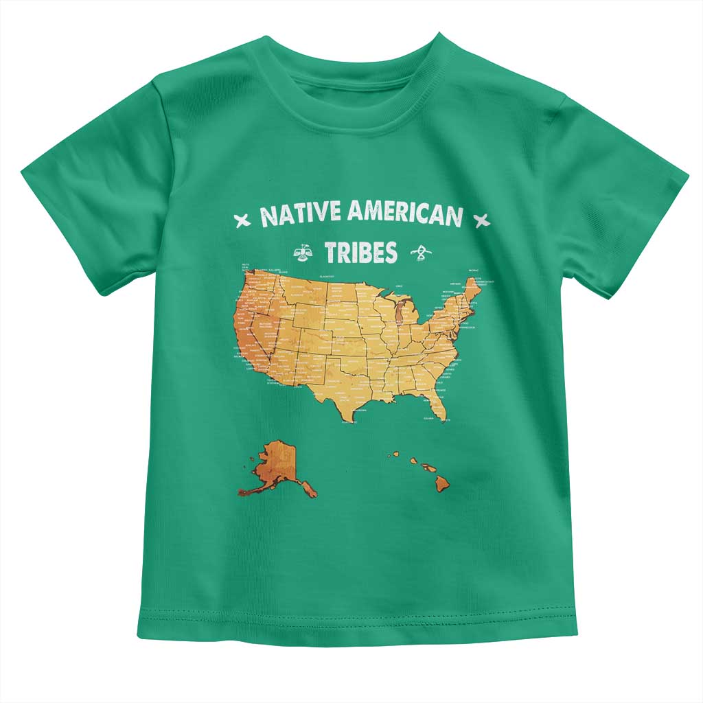 Native American Tribes Toddler T Shirt Vintage Native American Map US History TS11 Irish Green Print Your Wear
