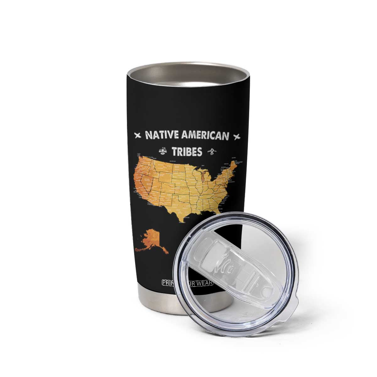 Native American Tribes Tumbler Cup Vintage Native American Map US History TS11 Print Your Wear