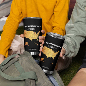 Native American Tribes Tumbler Cup Vintage Native American Map US History TS11 Print Your Wear