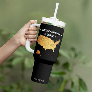Native American Tribes Tumbler With Handle Vintage Native American Map US History TS11 Print Your Wear