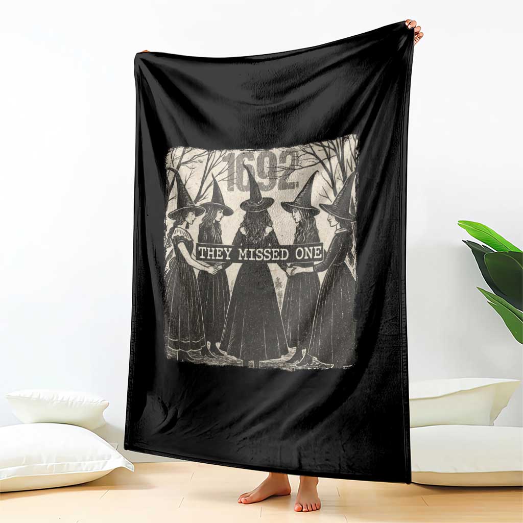 1692 They Missed One Throw Blanket Halloween Feminist Witch Trials TS11 Print Your Wear