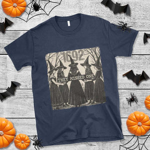 1692 They Missed One T Shirt Halloween Feminist Witch Trials TS11 Navy Print Your Wear
