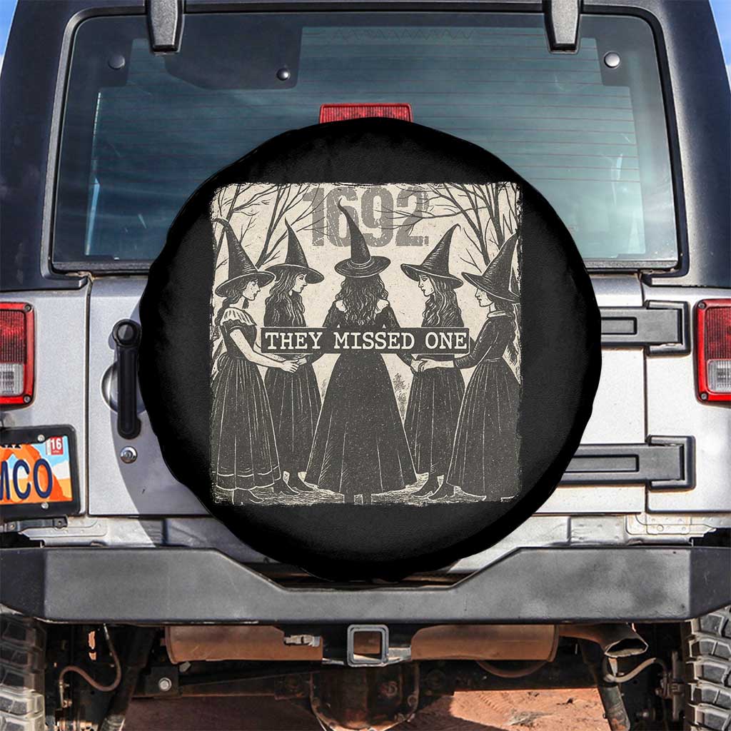 1692 They Missed One Spare Tire Cover Halloween Feminist Witch Trials TS11 No hole Black Print Your Wear