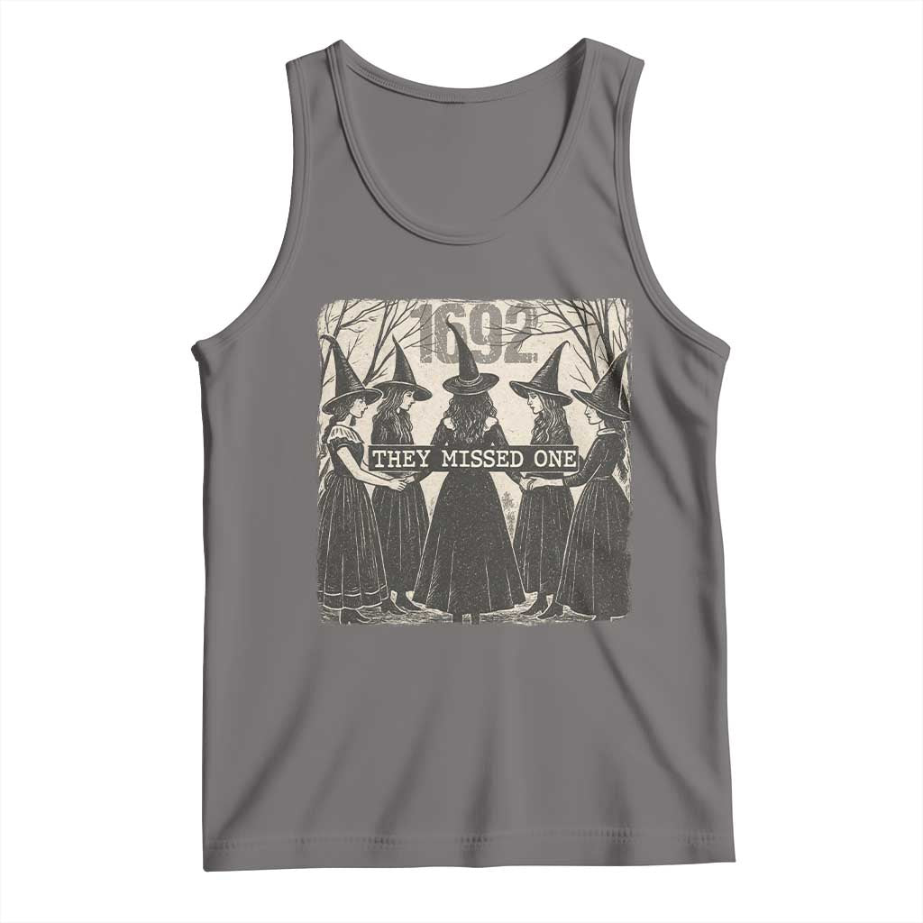 1692 They Missed One Tank Top Halloween Feminist Witch Trials TS11 Deep Heather Print Your Wear