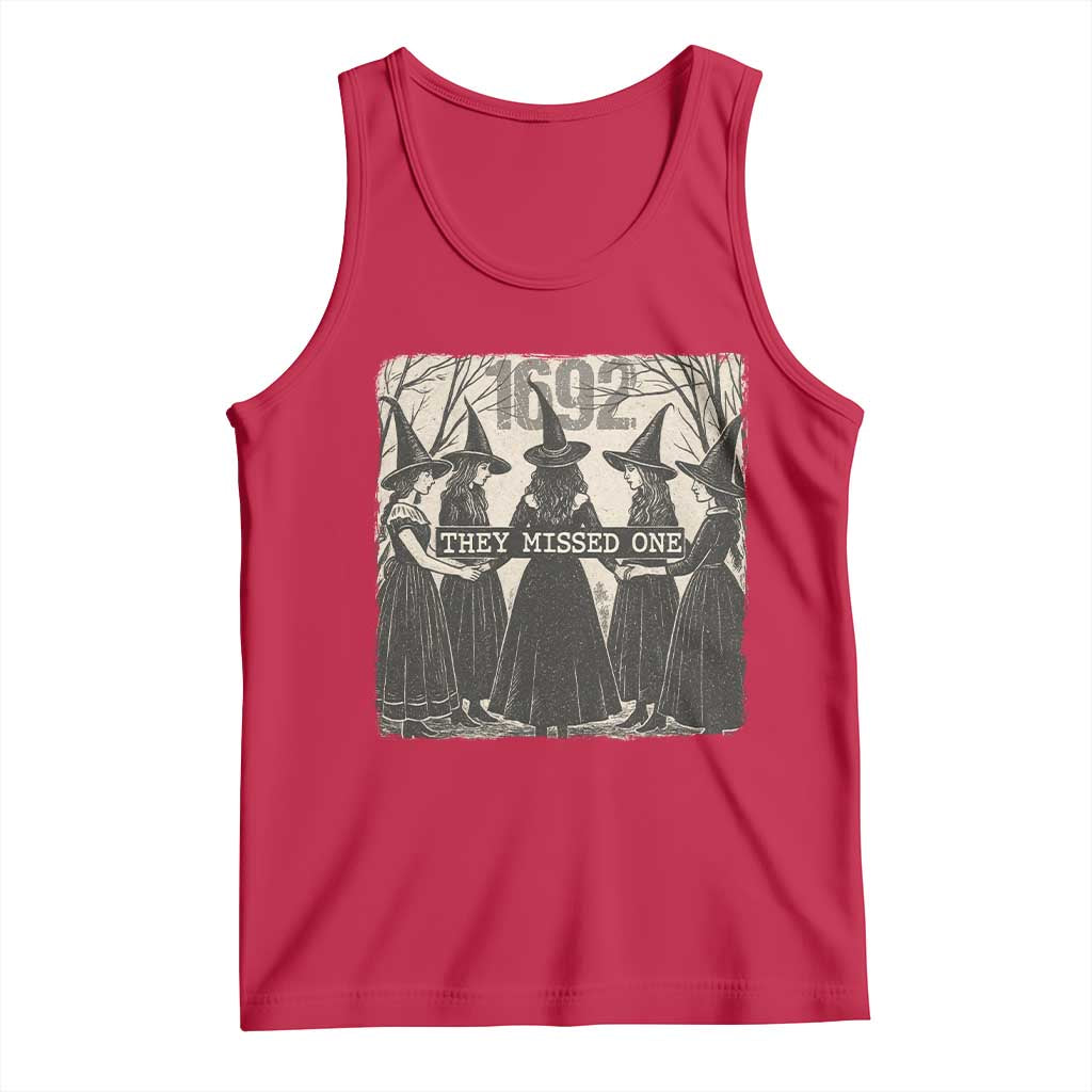 1692 They Missed One Tank Top Halloween Feminist Witch Trials TS11 Red Print Your Wear