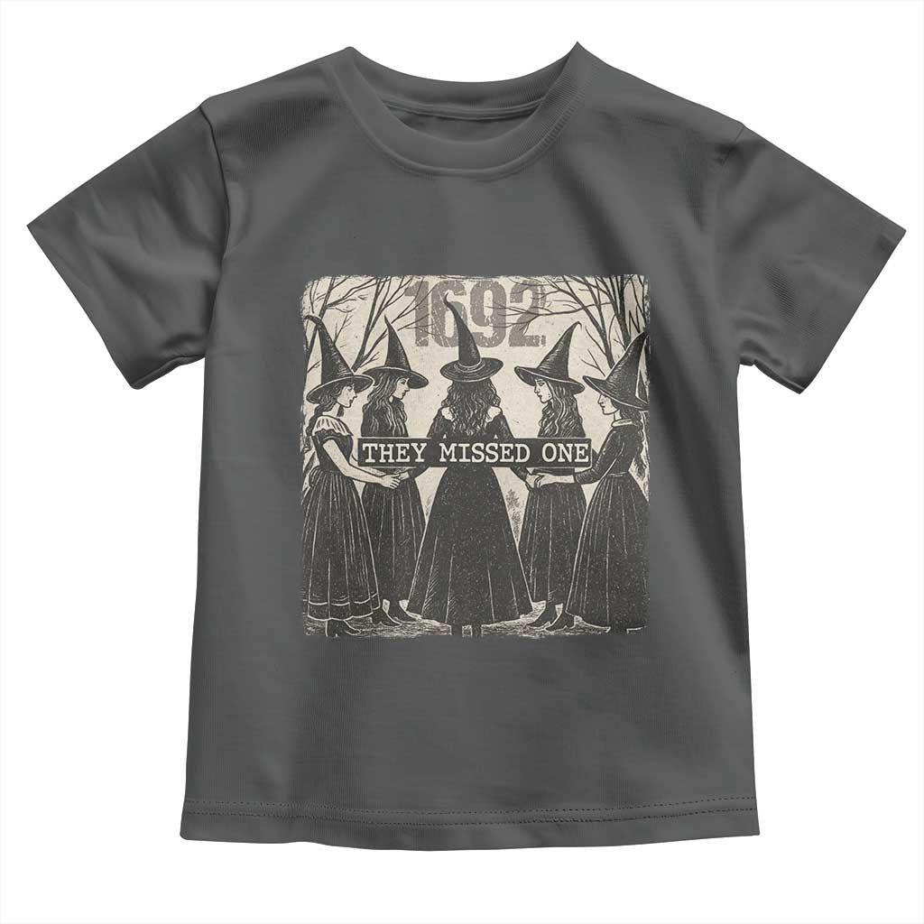 1692 They Missed One Toddler T Shirt Halloween Feminist Witch Trials TS11 Dark Heather Print Your Wear