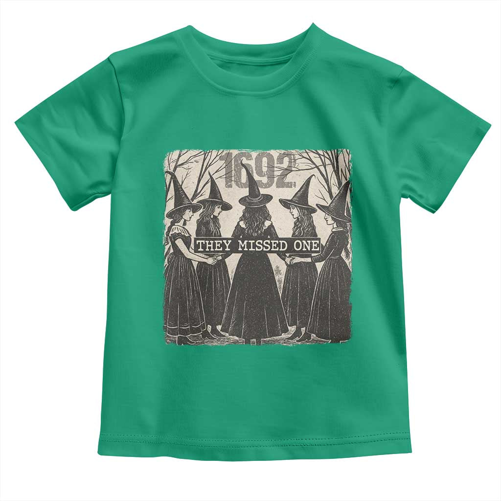 1692 They Missed One Toddler T Shirt Halloween Feminist Witch Trials TS11 Irish Green Print Your Wear