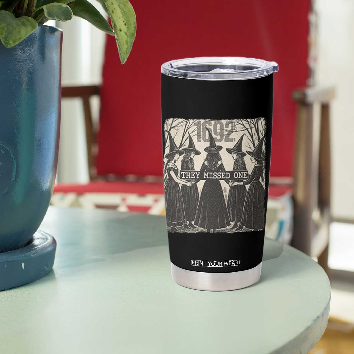 1692 They Missed One Tumbler Cup Halloween Feminist Witch Trials TS11 Print Your Wear