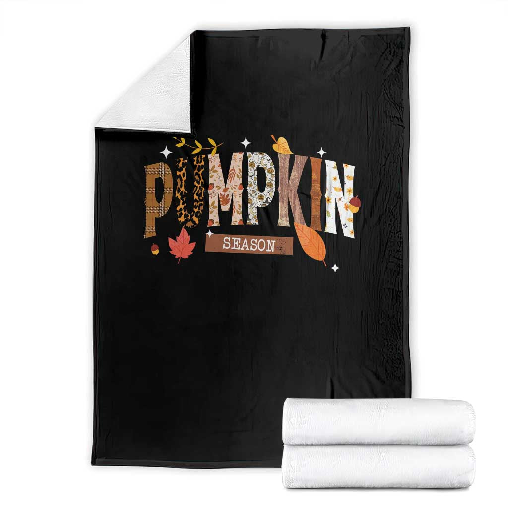 Pumpkin Season Throw Blanket Fall Autumn Harvest Season Thanksgiving TS11 Black Print Your Wear
