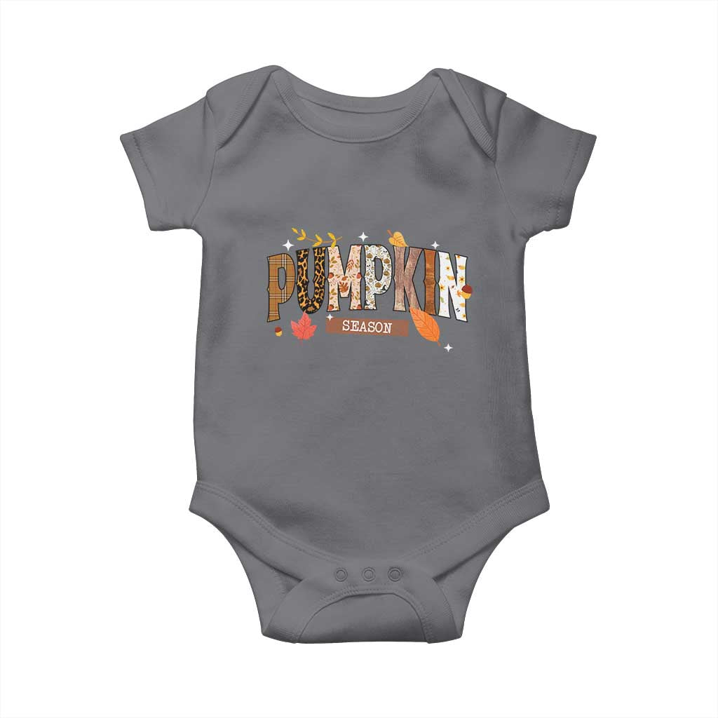 Pumpkin Season Baby Onesie Fall Autumn Harvest Season Thanksgiving TS11 Charcoal Print Your Wear