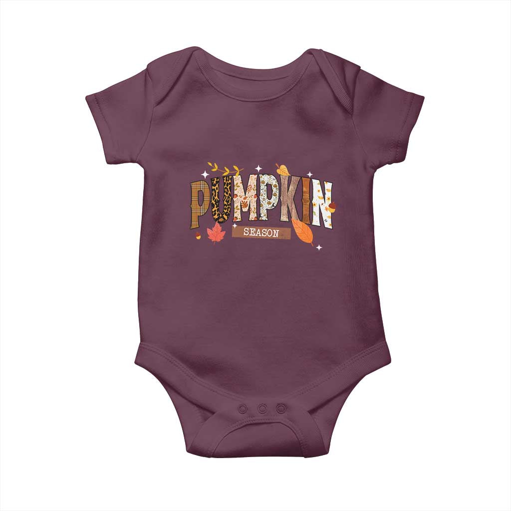 Pumpkin Season Baby Onesie Fall Autumn Harvest Season Thanksgiving TS11 Maroon Print Your Wear
