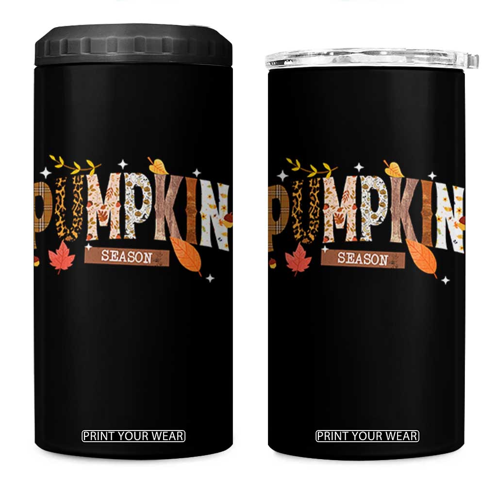Pumpkin Season 4 in 1 Can Cooler Tumbler Fall Autumn Harvest Season Thanksgiving TS11 One Size: 16 oz Black Print Your Wear