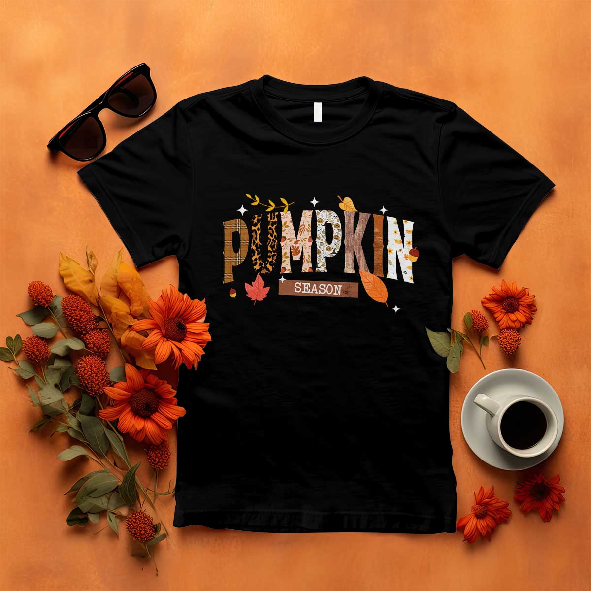 Pumpkin Season T Shirt Fall Autumn Harvest Season Thanksgiving TS11 Black Print Your Wear