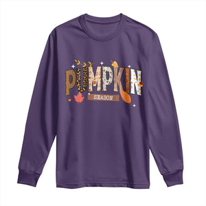 Pumpkin Season Long Sleeve Shirt Fall Autumn Harvest Season Thanksgiving TS11 Purple Print Your Wear