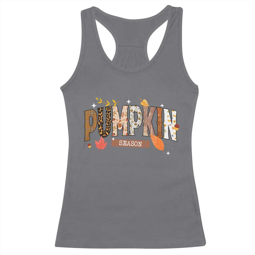 Pumpkin Season Racerback Tank Top Fall Autumn Harvest Season Thanksgiving TS11 Charcoal Print Your Wear