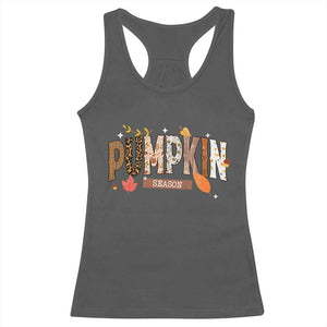 Pumpkin Season Racerback Tank Top Fall Autumn Harvest Season Thanksgiving TS11 Dark Heather Print Your Wear