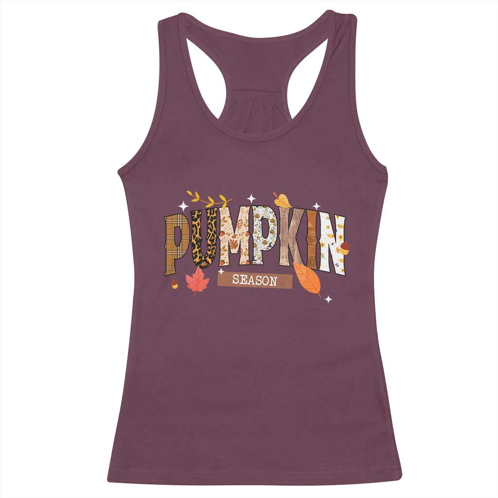 Pumpkin Season Racerback Tank Top Fall Autumn Harvest Season Thanksgiving TS11 Maroon Print Your Wear