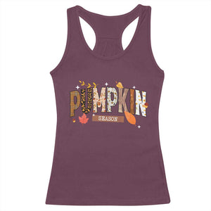 Pumpkin Season Racerback Tank Top Fall Autumn Harvest Season Thanksgiving TS11 Maroon Print Your Wear