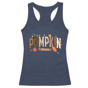 Pumpkin Season Racerback Tank Top Fall Autumn Harvest Season Thanksgiving TS11 Navy Print Your Wear
