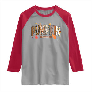 Pumpkin Season Raglan Shirt Fall Autumn Harvest Season Thanksgiving TS11 Sport Gray Red Print Your Wear