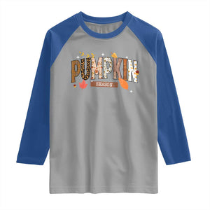Pumpkin Season Raglan Shirt Fall Autumn Harvest Season Thanksgiving TS11 Sport Gray Royal Print Your Wear