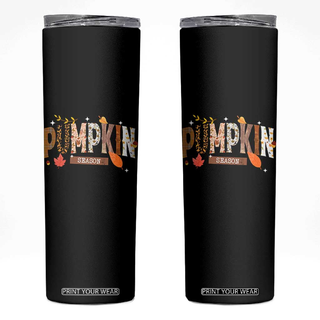 Pumpkin Season Skinny Tumbler Fall Autumn Harvest Season Thanksgiving TS11 Black Print Your Wear