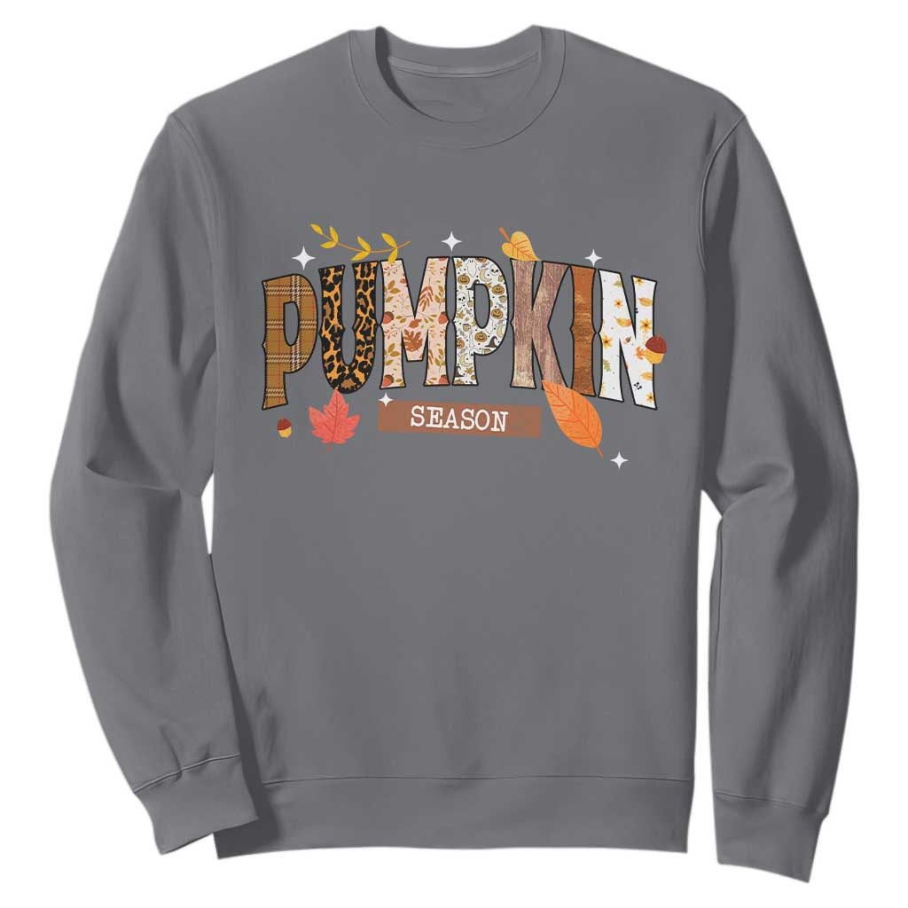 Pumpkin Season Sweatshirt Fall Autumn Harvest Season Thanksgiving TS11 Charcoal Print Your Wear