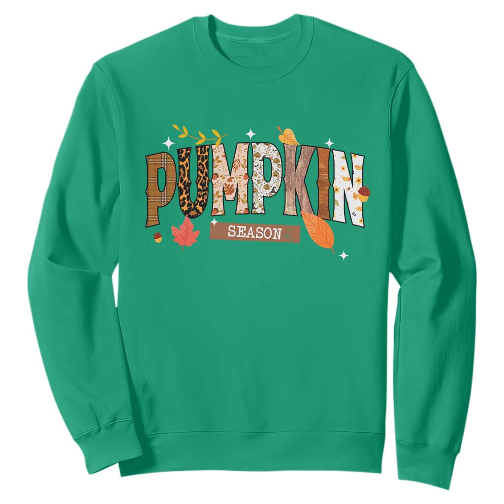 Pumpkin Season Sweatshirt Fall Autumn Harvest Season Thanksgiving TS11 Irish Green Print Your Wear
