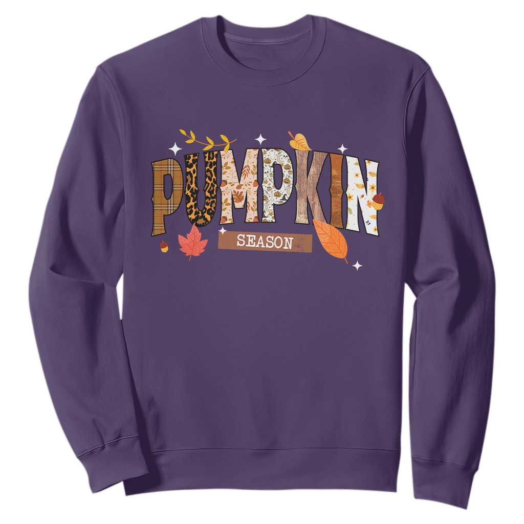 Pumpkin Season Sweatshirt Fall Autumn Harvest Season Thanksgiving TS11 Purple Print Your Wear