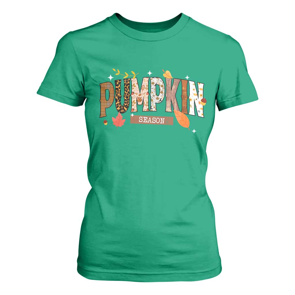 Pumpkin Season T Shirt For Women Fall Autumn Harvest Season Thanksgiving TS11 Irish Green Print Your Wear