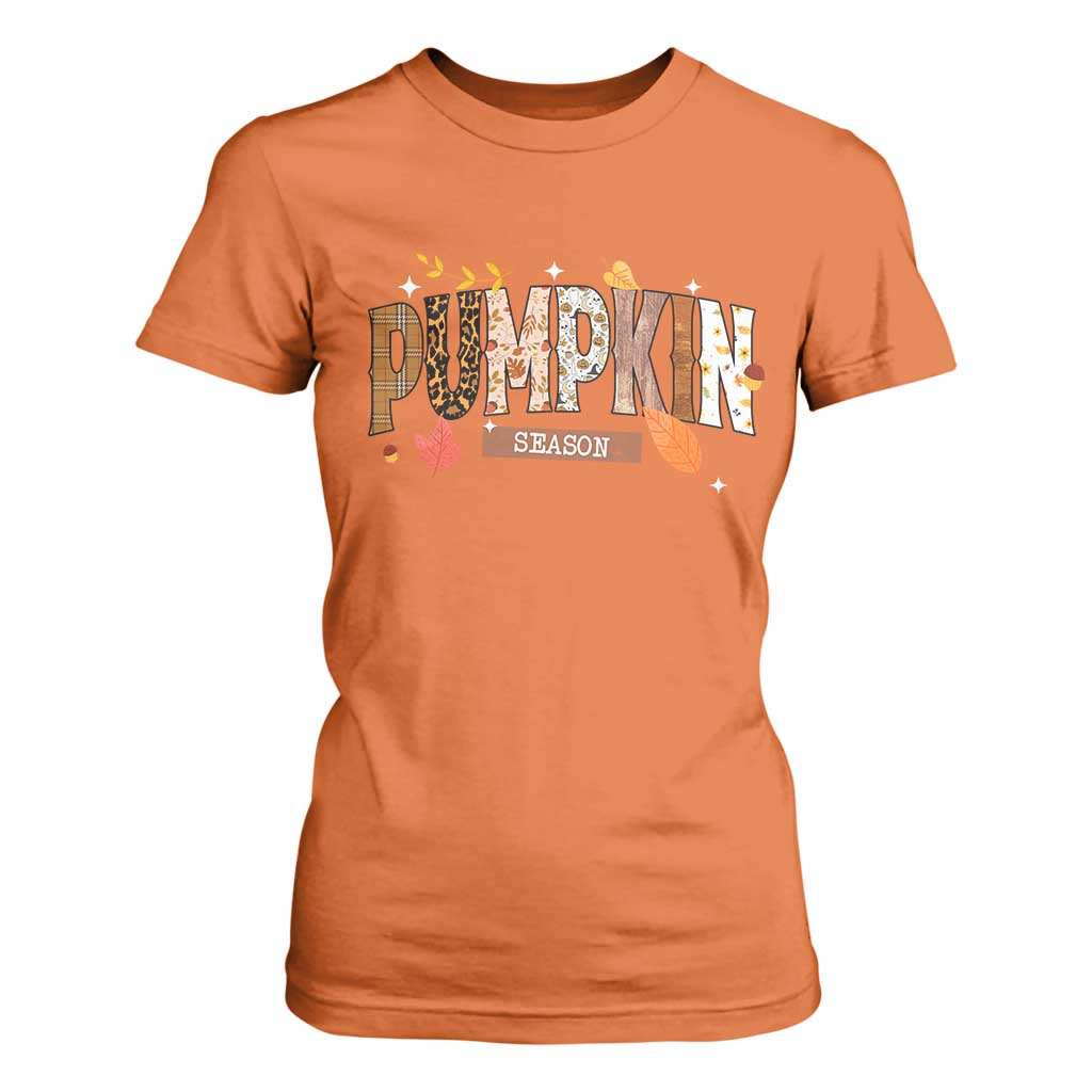 Pumpkin Season T Shirt For Women Fall Autumn Harvest Season Thanksgiving TS11 Orange Print Your Wear