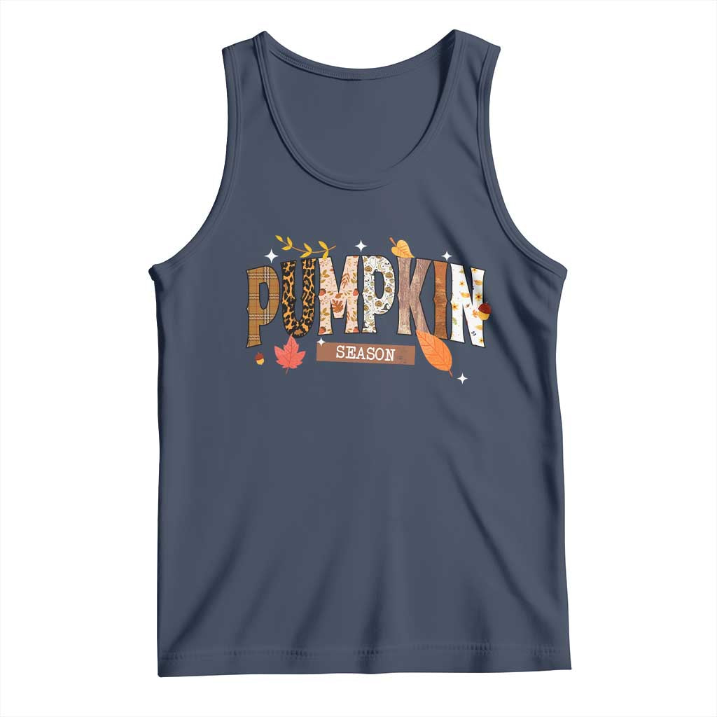 Pumpkin Season Tank Top Fall Autumn Harvest Season Thanksgiving TS11 Navy Print Your Wear