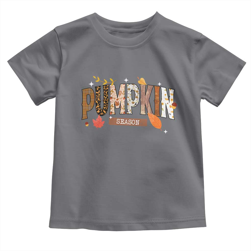 Pumpkin Season Toddler T Shirt Fall Autumn Harvest Season Thanksgiving TS11 Charcoal Print Your Wear