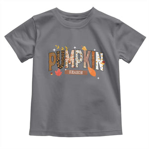 Pumpkin Season Toddler T Shirt Fall Autumn Harvest Season Thanksgiving TS11 Charcoal Print Your Wear