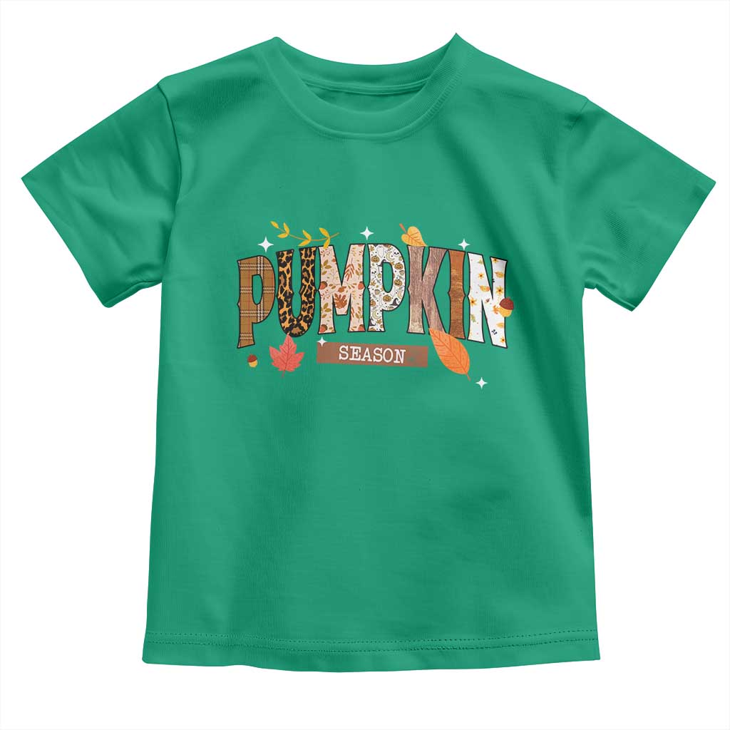 Pumpkin Season Toddler T Shirt Fall Autumn Harvest Season Thanksgiving TS11 Irish Green Print Your Wear