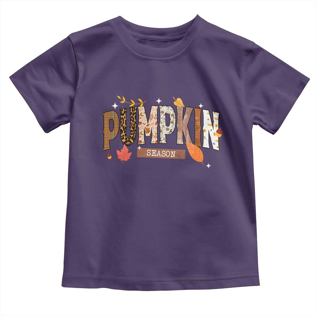 Pumpkin Season Toddler T Shirt Fall Autumn Harvest Season Thanksgiving TS11 Purple Print Your Wear