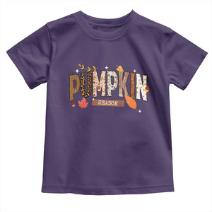 Pumpkin Season Toddler T Shirt Fall Autumn Harvest Season Thanksgiving TS11 Purple Print Your Wear
