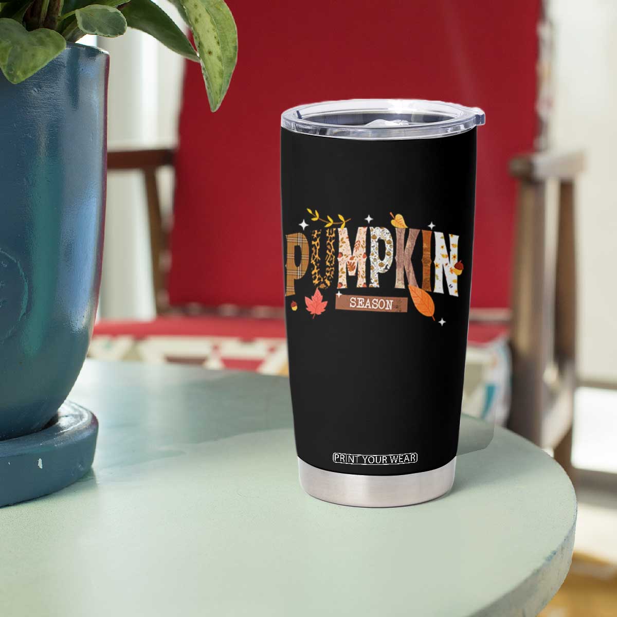 Pumpkin Season Tumbler Cup Fall Autumn Harvest Season Thanksgiving TS11 Print Your Wear