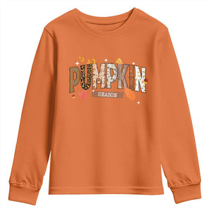 Pumpkin Season Youth Sweatshirt Fall Autumn Harvest Season Thanksgiving TS11 Orange Print Your Wear