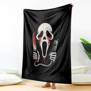Funny Halloween Scary Face Ghost Throw Blanket Horror Slasher Bloody Knife TS11 Print Your Wear