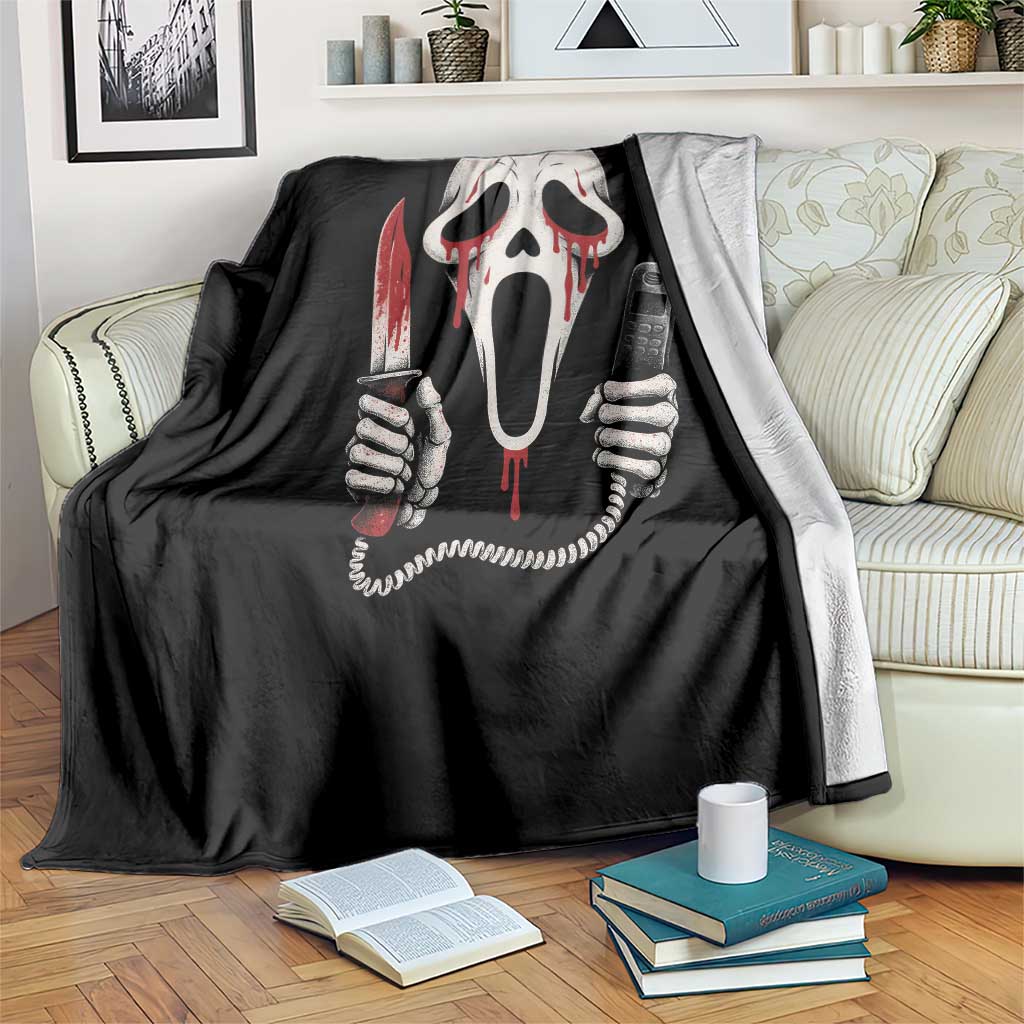 Funny Halloween Scary Face Ghost Throw Blanket Horror Slasher Bloody Knife TS11 Print Your Wear