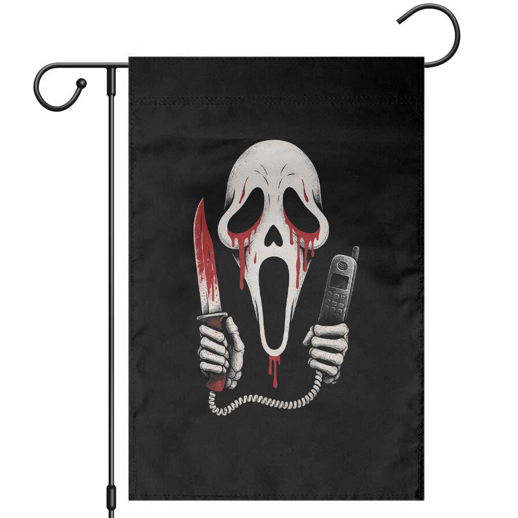 Funny Halloween Scary Face Ghost Garden Flag Horror Slasher Bloody Knife TS11 Black Print Your Wear