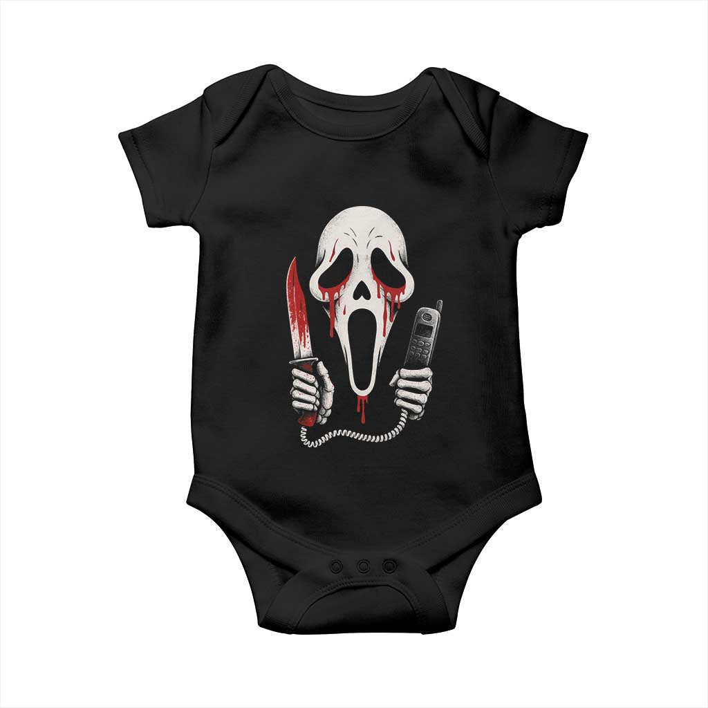 Funny Halloween Scary Face Ghost Baby Onesie Horror Slasher Bloody Knife TS11 Black Print Your Wear