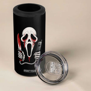 Funny Halloween Scary Face Ghost 4 in 1 Can Cooler Tumbler Horror Slasher Bloody Knife TS11 Print Your Wear
