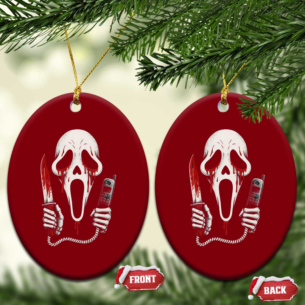 Funny Halloween Scary Face Ghost Ceramic Ornament Horror Slasher Bloody Knife TS11 Print Your Wear
