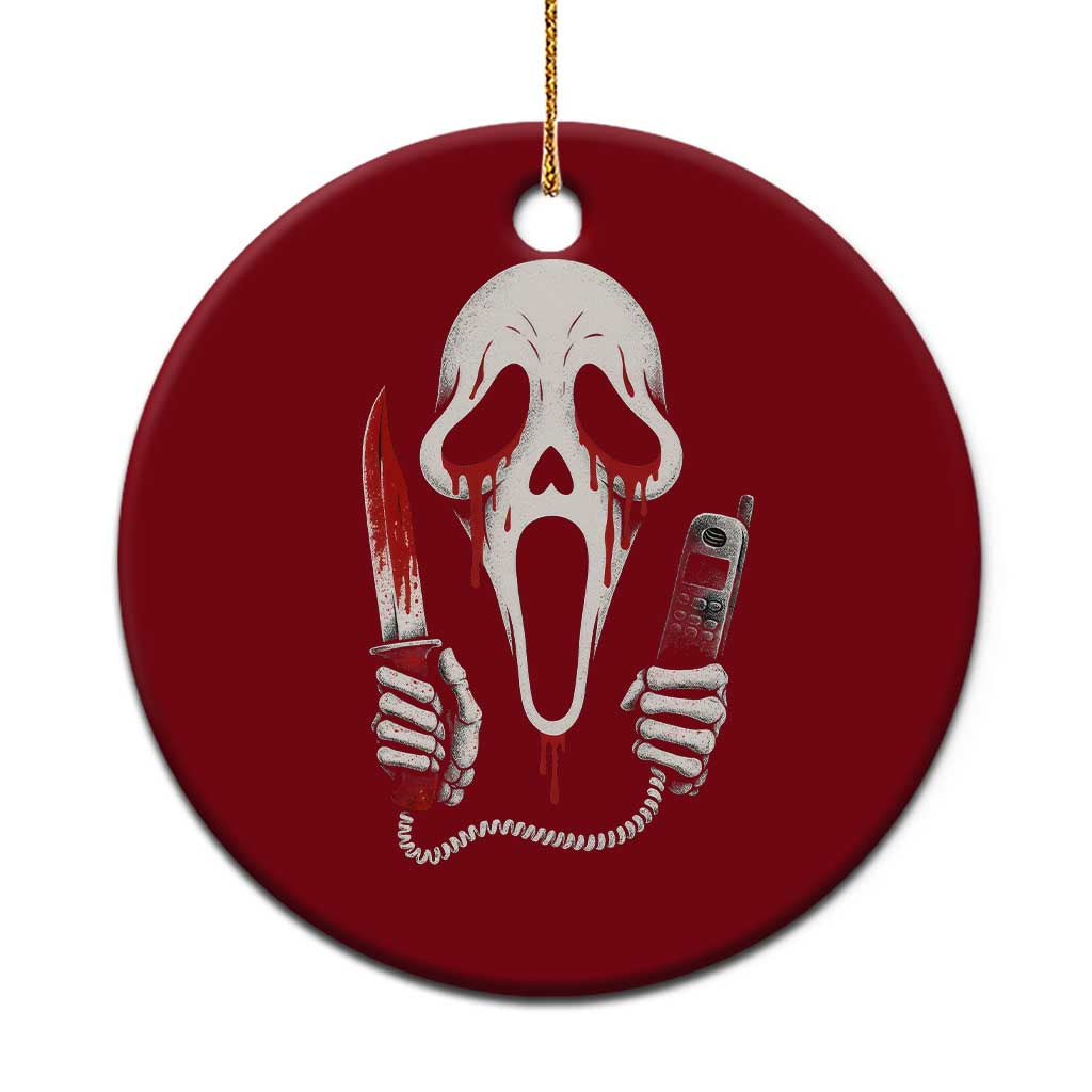 Funny Halloween Scary Face Ghost Ceramic Ornament Horror Slasher Bloody Knife TS11 1pc Red Print Your Wear
