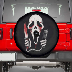 Funny Halloween Scary Face Ghost Spare Tire Cover Horror Slasher Bloody Knife TS11 Black Print Your Wear